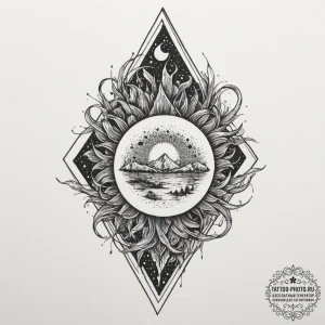 Tattoo sketch an abstract depiction of sheddi... - эскиз тату (№1751683600_0, 05.07.2025 02:46) — tattoo-photo.ru