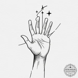 Tattoo sketch a hand reaching for a star thro... - эскиз тату (№1751684794_0, 05.07.2025 03:06) — tattoo-photo.ru