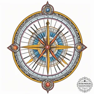 A sundial, tattoo drawing outline, vibrant co... - эскиз тату (№1751684966_0, 05.07.2025 03:09) — tattoo-photo.ru