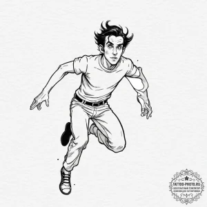 A watercolor sketch of nightcrawler teleporti... - эскиз тату (№1751685140_0, 05.07.2025 03:12) — tattoo-photo.ru