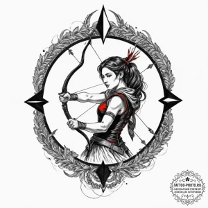 Tattoo sketch a sagittarius archer with a sub... - эскиз тату (№1751685928_0, 05.07.2025 03:25) — tattoo-photo.ru