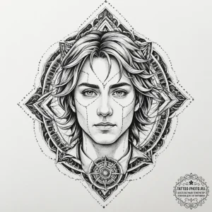 A neo-traditional portrait of chainsaw man, i... - эскиз тату (№1751686350_0, 05.07.2025 03:32) — tattoo-photo.ru