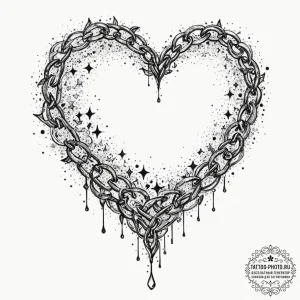 Tattoo design a delicate chain draped across... - эскиз тату (№1751686773_0, 05.07.2025 03:39) — tattoo-photo.ru