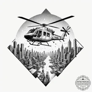 A graphic novel style tattoo of korben dallas... - эскиз тату (№1751686860_0, 05.07.2025 03:41) — tattoo-photo.ru