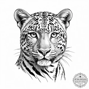 Leopard, artistic tattoo sketch, black outlin... - эскиз тату (№1751688462_0, 05.07.2025 04:07) — tattoo-photo.ru
