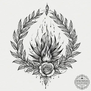 A tattoo design of a slavic ritual bonfire on... - эскиз тату (№1751688717_0, 05.07.2025 04:11) — tattoo-photo.ru