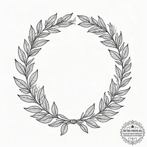 Tattoo sketch a number "100%" with a laurel w... - эскиз тату (№1751689514_0, 05.07.2025 04:25) — tattoo-photo.ru