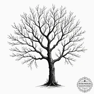 Tattoo sketch a tree with branches that are r... - эскиз тату (№1751690116_0, 05.07.2025 04:35) — tattoo-photo.ru