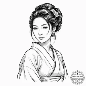 A neo-traditional portrait of o-ren ishii in... - эскиз тату (№1751691139_0, 05.07.2025 04:52) — tattoo-photo.ru