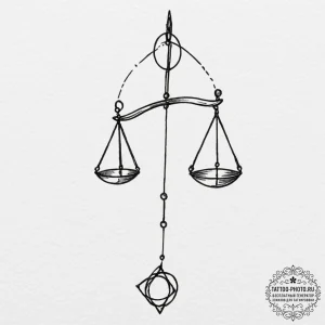 Tattoo sketch libra's scales depicted as a pe... - эскиз тату (№1751691923_0, 05.07.2025 05:05) — tattoo-photo.ru