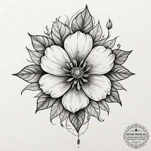 Tattoo design a beautiful, intricate flower t... - эскиз тату (№1751692152_0, 05.07.2025 05:09) — tattoo-photo.ru