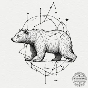 A bear made of constellations, tattoo drawing... - эскиз тату (№1751692224_0, 05.07.2025 05:10) — tattoo-photo.ru