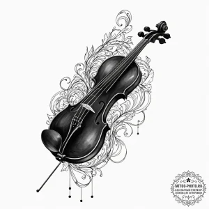 Tattoo sketch a classical musical instrument... - эскиз тату (№1751692815_0, 05.07.2025 05:20) — tattoo-photo.ru
