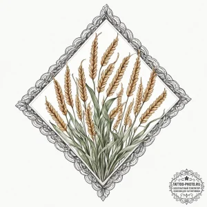 Tattoo design: a stylized "seeded field" rhom... - эскиз тату (№1751692988_0, 05.07.2025 05:23) — tattoo-photo.ru