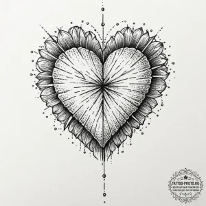 Tattoo sketch a single pixelated heart linewo... - эскиз тату (№1751693072_0, 05.07.2025 05:24) — tattoo-photo.ru