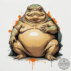 37. sketch of jabba the hutt, detailed and gr... - эскиз тату (№1751693161_0, 05.07.2025 05:26) — tattoo-photo.ru