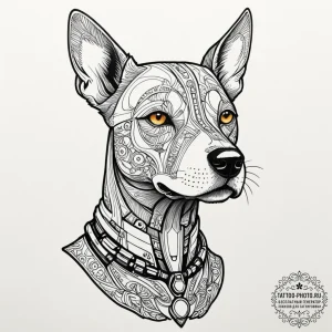 A sketch of the robotic "dog" from the black... - эскиз тату (№1751693835_0, 05.07.2025 05:37) — tattoo-photo.ru