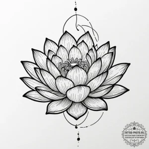 Tattoo sketch a lotus flower with a soundwave... - эскиз тату (№1751694161_0, 05.07.2025 05:42) — tattoo-photo.ru