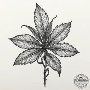 Tattoo design a plant whose shadow is a compl... - эскиз тату (№1751695079_0, 05.07.2025 05:57) — tattoo-photo.ru