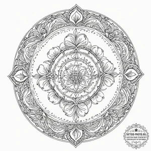 Tattoo sketch a stylized "warding circle" wit... - эскиз тату (№1751696020_0, 05.07.2025 06:13) — tattoo-photo.ru