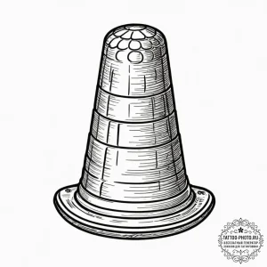 A thimble, ink illustration for tattoo, fine... - эскиз тату (№1751696287_0, 05.07.2025 06:18) — tattoo-photo.ru