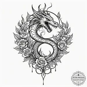 Tattoo sketch an uroboros where the serpent's... - эскиз тату (№1751697157_0, 05.07.2025 06:32) — tattoo-photo.ru