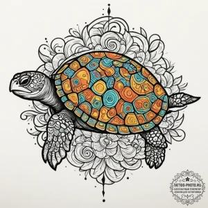 Turtle, tattoo flash sheet design, fine lines... - эскиз тату (№1751697398_0, 05.07.2025 06:36) — tattoo-photo.ru