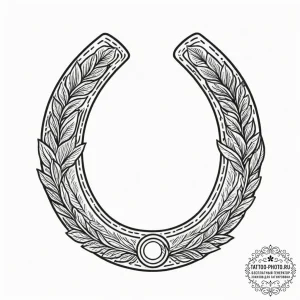 Horseshoe, artistic tattoo sketch, bold outli... - эскиз тату (№1751698289_0, 05.07.2025 06:51) — tattoo-photo.ru