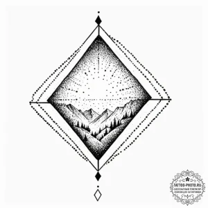 Diamond, artistic tattoo sketch, black outlin... - эскиз тату (№1751699292_0, 05.07.2025 07:08) — tattoo-photo.ru