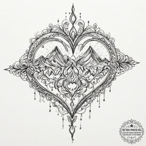 A soundwave of a heartbeat, tattoo flash shee... - эскиз тату (№1751699555_0, 05.07.2025 07:12) — tattoo-photo.ru