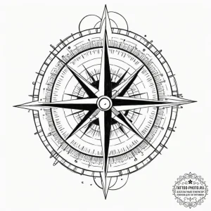 Tattoo design a compass with a personal motto... - эскиз тату (№1751699981_0, 05.07.2025 07:19) — tattoo-photo.ru