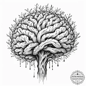 Tattoo sketch a minimalist tree with its bran... - эскиз тату (№1751701315_0, 05.07.2025 07:41) — tattoo-photo.ru