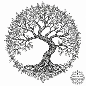 Tattoo sketch a tree with its branches spelli... - эскиз тату (№1751701664_0, 05.07.2025 07:47) — tattoo-photo.ru