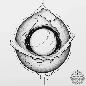 Tattoo design a person breaking out of an egg... - эскиз тату (№1751702705_0, 05.07.2025 08:05) — tattoo-photo.ru
