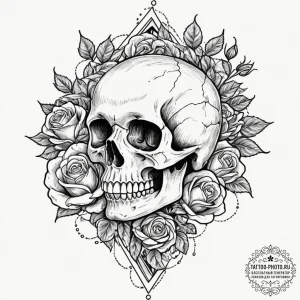 Tattoo sketch 'stay a while and listen' in a... - эскиз тату (№1751702962_0, 05.07.2025 08:09) — tattoo-photo.ru