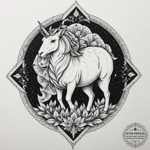 A dotwork mandala incorporating the origami u... - эскиз тату (№1751704073_0, 05.07.2025 08:27) — tattoo-photo.ru
