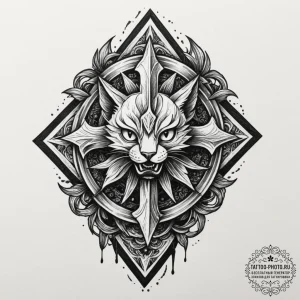 Tattoo sketch a stylized gaming team logo (ge... - эскиз тату (№1751704846_0, 05.07.2025 08:40) — tattoo-photo.ru