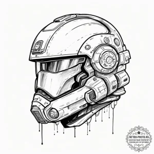 Tattoo sketch a space marine's helmet with a... - эскиз тату (№1751705452_0, 05.07.2025 08:50) — tattoo-photo.ru