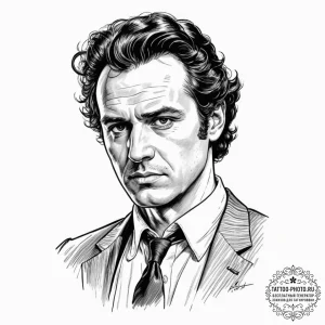 A graphic novel panel of the assassination of... - эскиз тату (№1751706526_0, 05.07.2025 09:08) — tattoo-photo.ru
