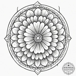 A close-up of a slice of kiwi, showing its in... - эскиз тату (№1751706752_0, 05.07.2025 09:12) — tattoo-photo.ru