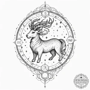 Tattoo sketch a zodiac animal outline filled... - эскиз тату (№1751709095_0, 05.07.2025 09:51) — tattoo-photo.ru
