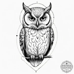 Owl, tattoo sketch design, soft whip shading,... - эскиз тату (№1751709178_0, 05.07.2025 09:52) — tattoo-photo.ru