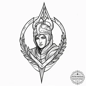 Tattoo design a spartan spear piercing throug... - эскиз тату (№1751709435_0, 05.07.2025 09:57) — tattoo-photo.ru