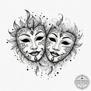 Tattoo design a beautiful, intricate mask lyi... - эскиз тату (№1751709887_0, 05.07.2025 10:04) — tattoo-photo.ru