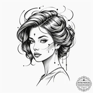 Tattoo sketch a silhouette of a woman's face,... - эскиз тату (№1751710321_0, 05.07.2025 10:12) — tattoo-photo.ru