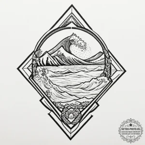 Tattoo sketch a detailed patch or crest desig... - эскиз тату (№1751711345_0, 05.07.2025 10:29) — tattoo-photo.ru