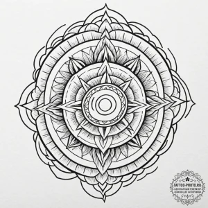 A japanese family crest (mon), tattoo line ar... - эскиз тату (№1751711514_0, 05.07.2025 10:31) — tattoo-photo.ru