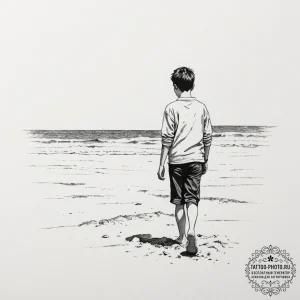 A sketch of the iconic final shot of the 400... - эскиз тату (№1751711597_0, 05.07.2025 10:33) — tattoo-photo.ru