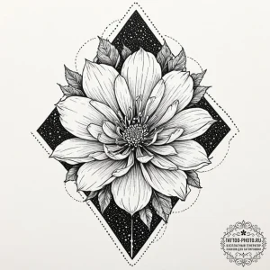 Tattoo design a flower with a complex, geomet... - эскиз тату (№1751711681_0, 05.07.2025 10:34) — tattoo-photo.ru