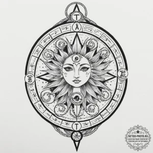 Tattoo sketch the zodiac glyph with a single,... - эскиз тату (№1751711768_0, 05.07.2025 10:36) — tattoo-photo.ru